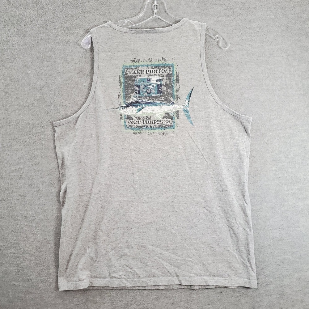 VINTAGE Woolrich Men Shirt Large Gray Take Photos Not Trophies‎ Fish Tank